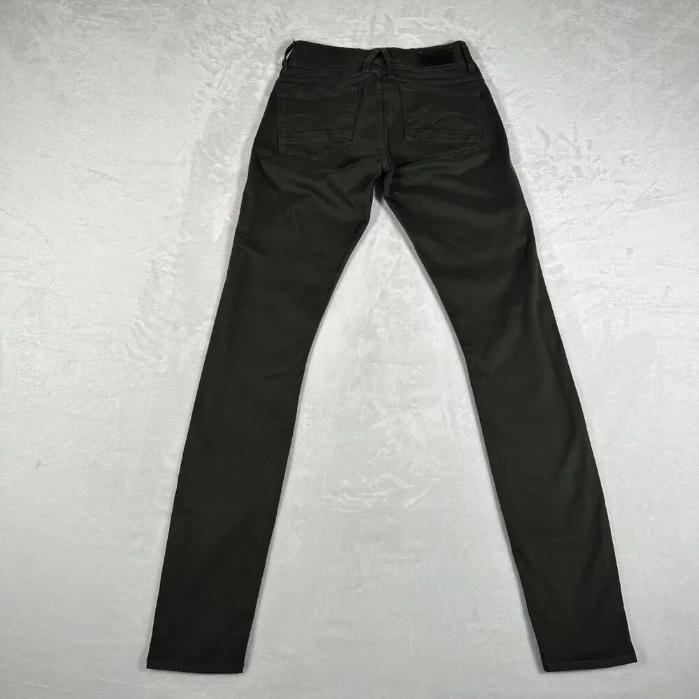 G Star Raw Jeans Women Size W25 L32 Olive Green Skinny 100% Cotton 5-Pockets GUC - Picture 10 of 12